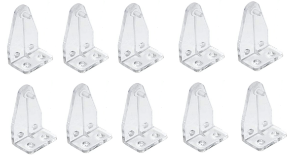 5 Pair: RV Hold Down Brackets for Mini Blinds up to 1in Wide, Clear,